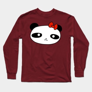 Bow Panda Face Long Sleeve T-Shirt